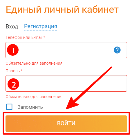 Авторизуйтесь в личном кабинете 